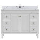 Modern Fittings Tiffany 48" Single Bath Vanity with Calacatta Quartz Top and Round Sink