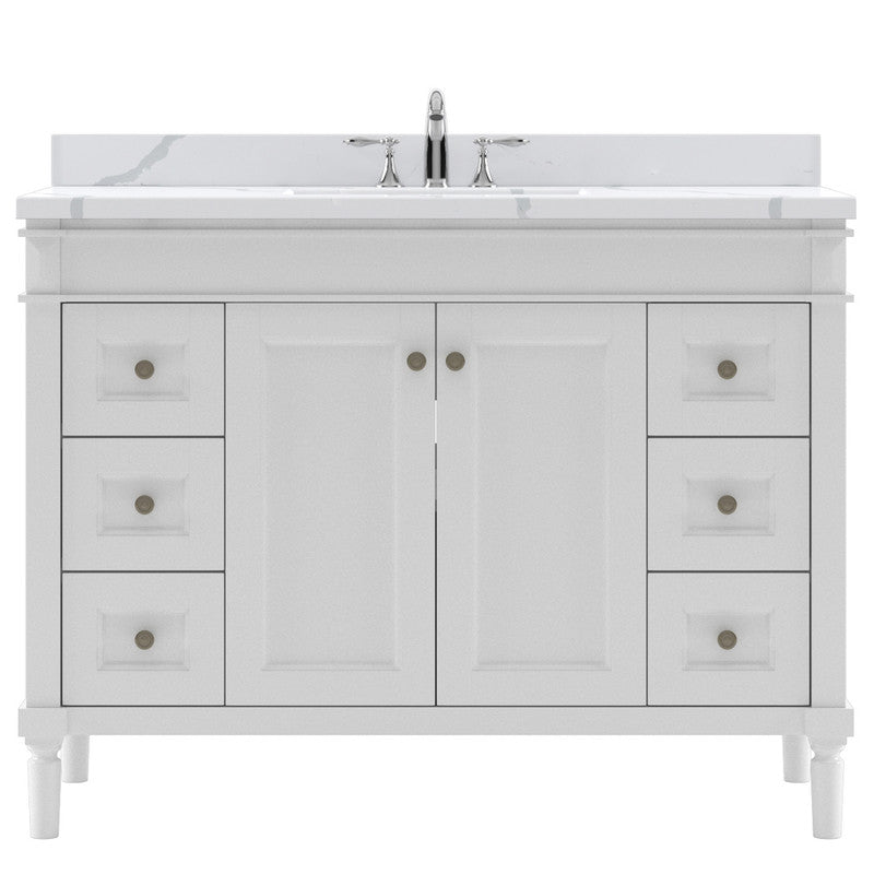 Modern Fittings Tiffany 48" Single Bath Vanity with Calacatta Quartz Top and Round Sink