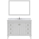 Modern Fittings Tiffany 48" Single Bath Vanity with Calacatta Quartz Top and Round Sink