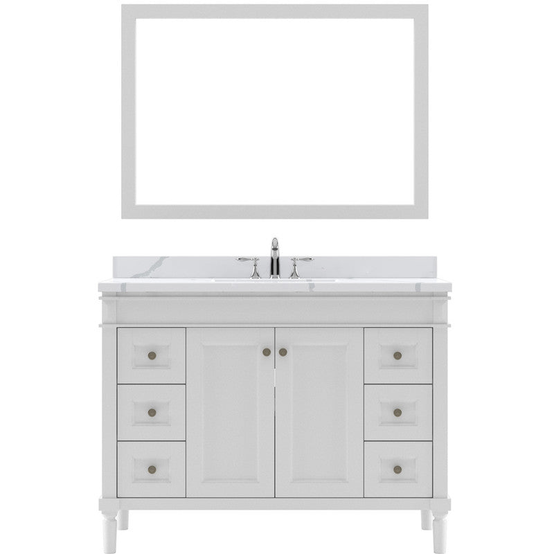 Modern Fittings Tiffany 48" Single Bath Vanity with Calacatta Quartz Top and Round Sink with Faucet