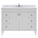 Modern Fittings Tiffany 48" Single Bath Vanity with Calacatta Quartz Top and Square Sink