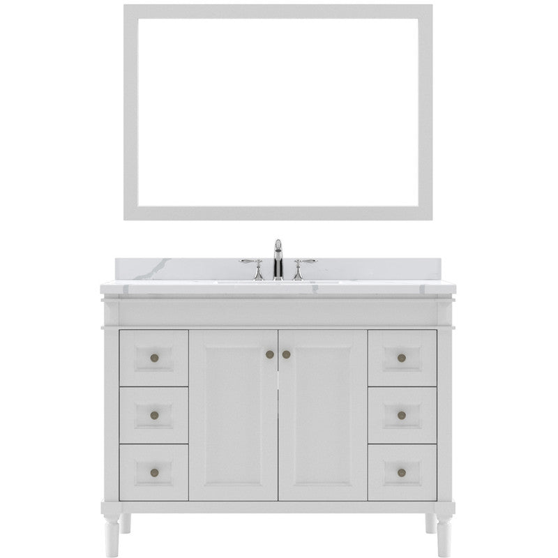 Modern Fittings Tiffany 48" Single Bath Vanity with Calacatta Quartz Top and Square Sink