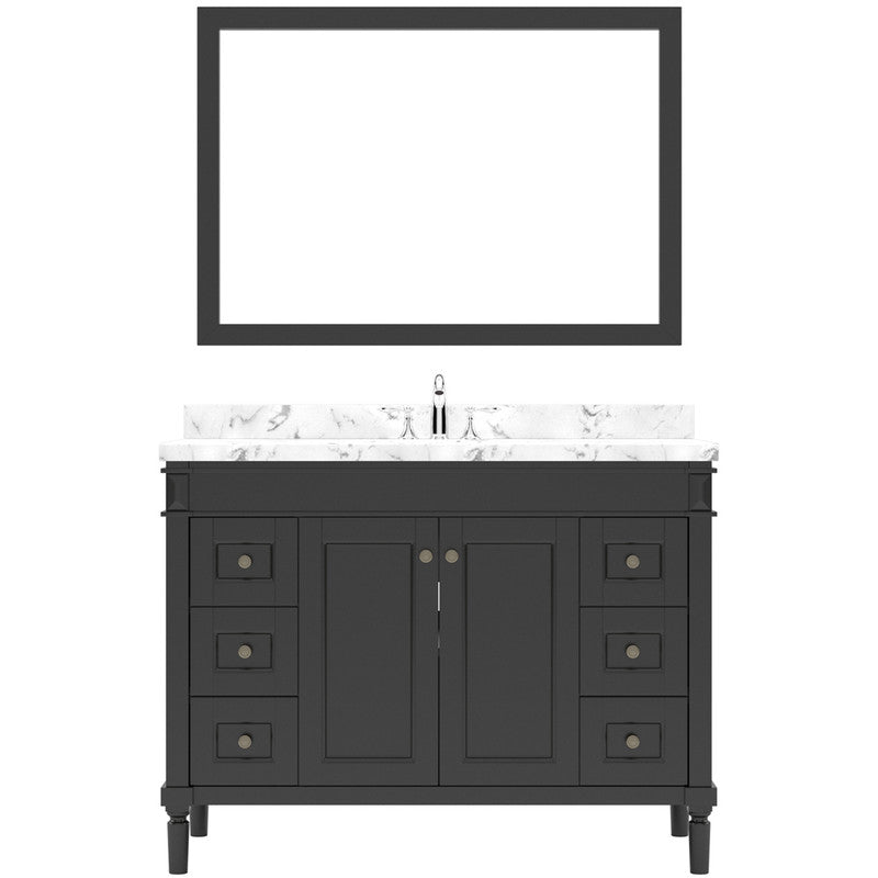 Modern Fittings Tiffany 48" Single Bath Vanity with Cultured Marble Quartz Top and Round Sink