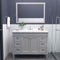 Modern Fittings Tiffany 48" Single Bath Vanity with Cultured Marble Quartz Top and Round Sink Nickel Faucet