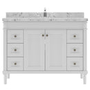 Modern Fittings Tiffany 48" Single Bath Vanity with Cultured Marble Quartz Top and Round Sink