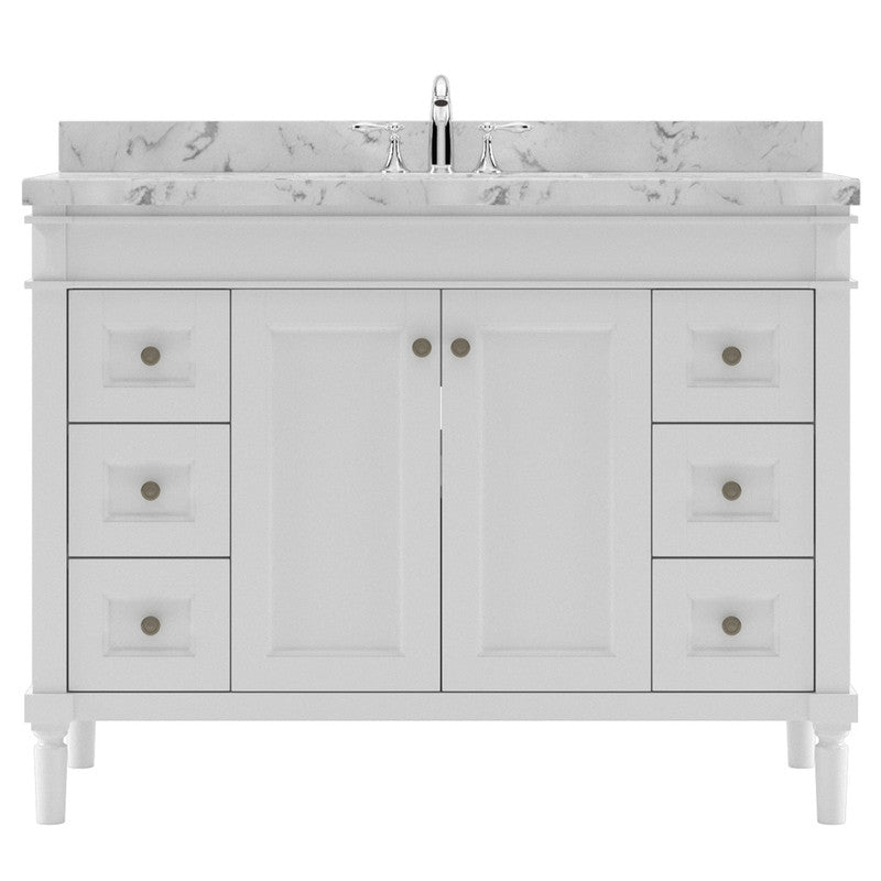 Modern Fittings Tiffany 48" Single Bath Vanity with Cultured Marble Quartz Top and Round Sink