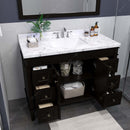 Modern Fittings Tiffany 48" Single Bath Vanity with Cultured Marble Quartz Top and Square Sink