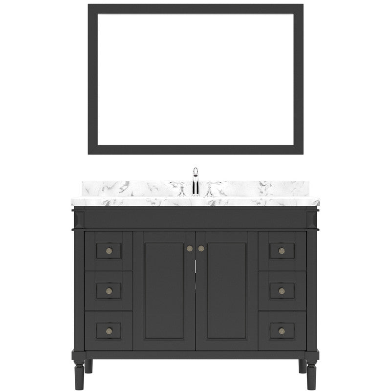 Modern Fittings Tiffany 48" Single Bath Vanity with Cultured Marble Quartz Top and Square Sink