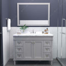 Modern Fittings Tiffany 48" Single Bath Vanity with Cultured Marble Quartz Top and Square Sink Nickel Faucet