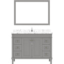 Modern Fittings Tiffany 48" Single Bath Vanity with Cultured Marble Quartz Top and Square Sink Nickel Faucet