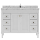 Modern Fittings Tiffany 48" Single Bath Vanity with Cultured Marble Quartz Top and Square Sink