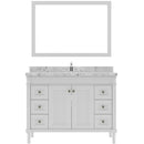 Modern Fittings Tiffany 48" Single Bath Vanity with Cultured Marble Quartz Top and Square Sink Nickel Faucet