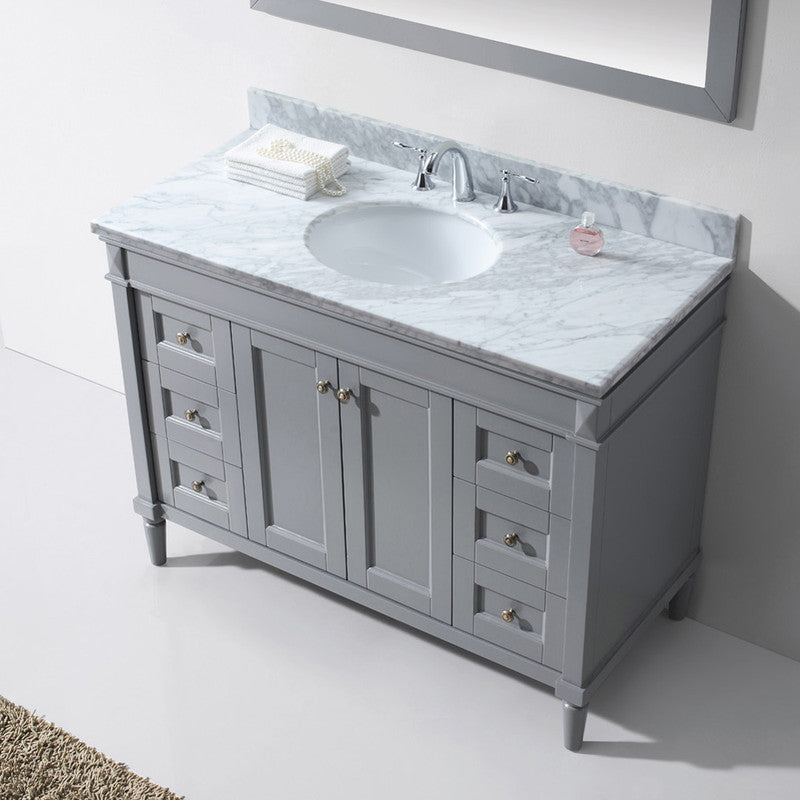 Modern Fittings Tiffany 48" Single Bath Vanity with Marble Top and Round Sink