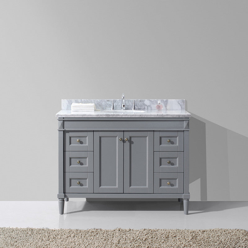 Modern Fittings Tiffany 48" Single Bath Vanity with Marble Top and Round Sink