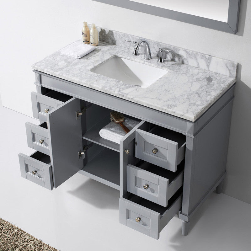 Modern Fittings Tiffany 48" Single Bath Vanity with Marble Top and Square Sink