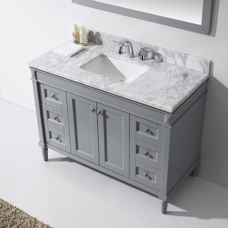 Modern Fittings Tiffany 48" Single Bath Vanity with Marble Top and Square Sink