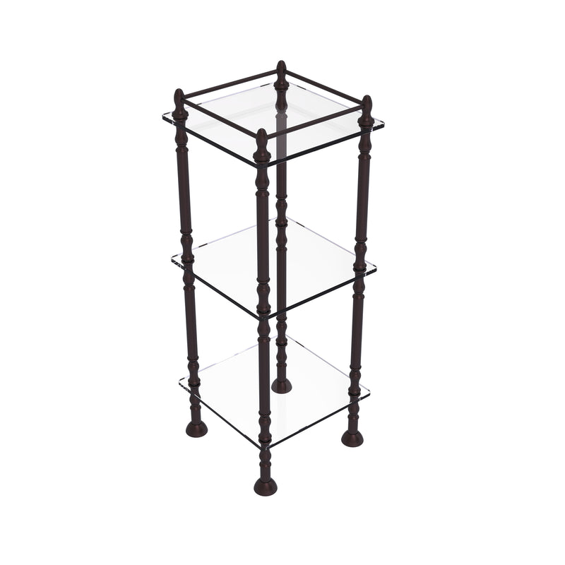 Allied Brass Three Tier Etagere with 14 Inch x 14 Inch Shelves ET-14X143TGL-ABZ