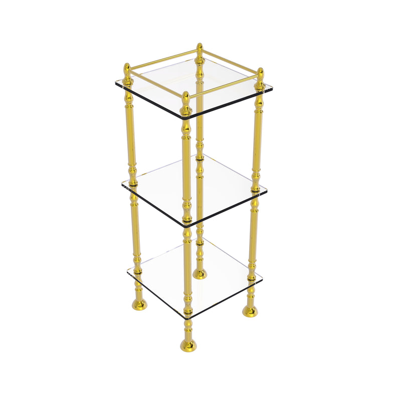 Allied Brass Three Tier Etagere with 14 Inch x 14 Inch Shelves ET-14X143TGL-PB