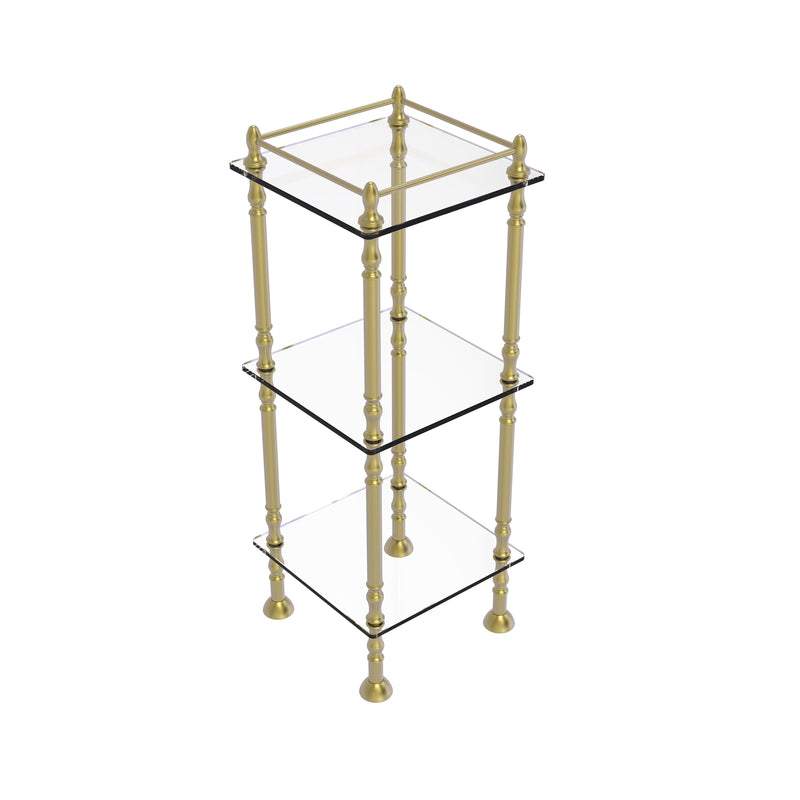 Allied Brass Three Tier Etagere with 14 Inch x 14 Inch Shelves ET-14X143TGL-SBR