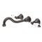 Water Creation Elegant Spout Wall Mount Vessel/Lavatory Faucets in Oil-rubbed Bronze Finish Finish with Porcelain Lever Handles Hot and Cold Labels Included F4-0001-03-CL