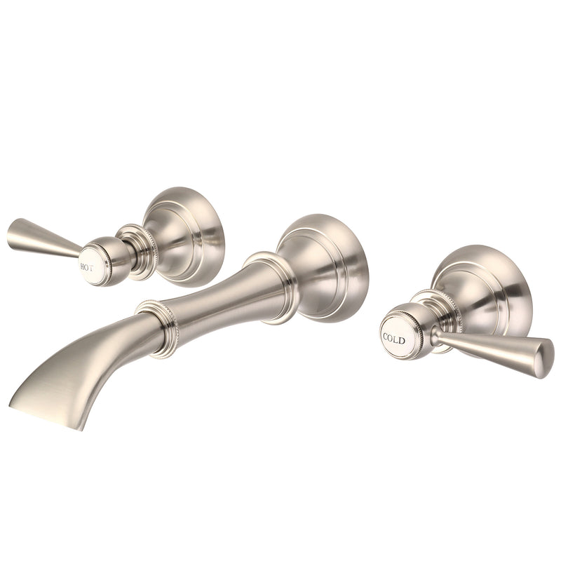 Water Creation Waterfall Style Wall-mounted Lavatory Faucet in Brushed Nickel Finish F4-0004-02-TL