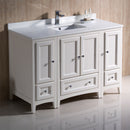 Fresca Oxford 48" Antique White Traditional Bathroom Cabinets with Top and Sink FCB20-122412AW-CWH-U