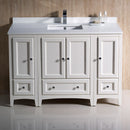 Fresca Oxford 48" Antique White Traditional Bathroom Cabinets with Top and Sink FCB20-122412AW-CWH-U