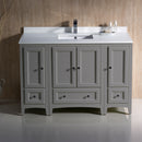 Fresca Oxford 48" Gray Traditional Bathroom Cabinets with Top and Sink FCB20-122412GR-CWH-U