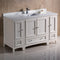 Fresca Oxford 54" Antique White Traditional Bathroom Cabinets with Top and Sink FCB20-123012AW-CWH-U