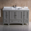 Fresca Oxford 54" Gray Traditional Bathroom Cabinets with Top and Sink FCB20-123012GR-CWH-U