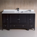 Fresca Oxford 60" Espresso Traditional Bathroom Cabinets with Top and Sink FCB20-123612ES-CWH-U