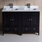 Fresca Oxford 48" Espresso Traditional Double Sink Bathroom Cabinets with Top and Sinks FCB20-2424ES-CWH-U