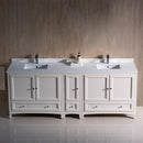 Fresca Oxford 84" Antique White Traditional Double Sink Bathroom Cabinets with Top and Sinks FCB20-361236AW-CWH-U