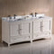 Fresca Oxford 72" Antique White Traditional Double Sink Bathroom Cabinets with Top and Sinks FCB20-3636AW-CWH-U