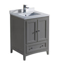 Fresca Oxford 24" Gray Traditional Bathroom Cabinet w/ Top & Sinks FCB2024GR-CWH-U