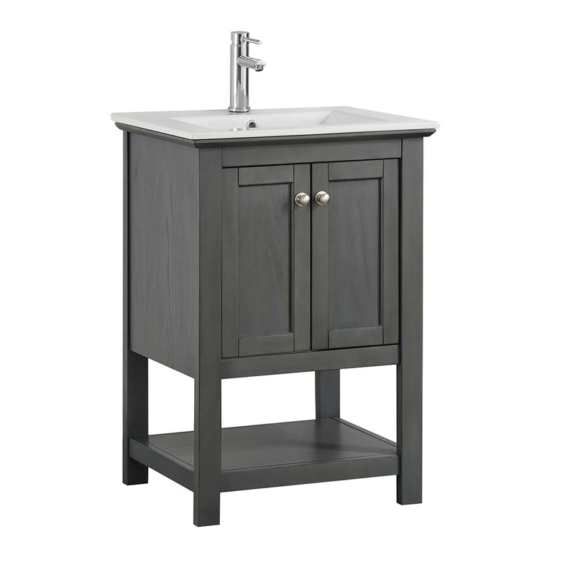 Fresca Manchester Regal 24" Gray Wood Veneer Traditional Bathroom Vanity FCB2304VG-I