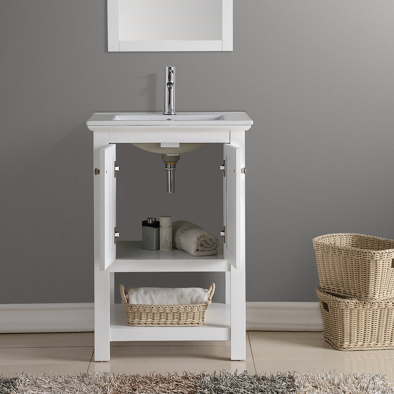 Fresca Manchester 24" White Traditional Bathroom Vanity FCB2304WH-I