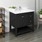 Fresca Manchester 36" Black Traditional Bathroom Cabinet with Top and Sink FCB2336BL-CWH-U