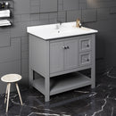 Fresca Manchester 36" Gray Traditional Bathroom Cabinet with Top and Sink FCB2336GR-CWH-U