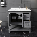 Fresca Manchester 36" Gray Traditional Bathroom Cabinet with Top and Sink FCB2336GR-CWH-U