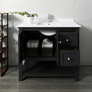 Fresca Manchester 42" Black Traditional Bathroom Cabinet with Top and Sink FCB2340BL-CWH-U