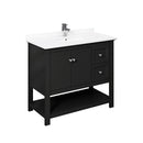 Fresca Manchester 42" Black Traditional Bathroom Cabinet w/ Top & Sink FCB2340BL-CWH-U