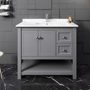 Fresca Manchester 42" Gray Traditional Bathroom Cabinet with Top and Sink FCB2340GR-CWH-U