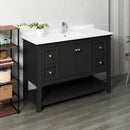 Fresca Manchester 48" Black Traditional Bathroom Cabinet with Top and Sink FCB2348BL-CWH-U