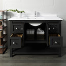 Fresca Manchester 48" Black Traditional Bathroom Cabinet with Top and Sink FCB2348BL-CWH-U