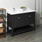 Fresca Manchester 48" Black Traditional Double Sink Bathroom Cabinet with Top and Sinks FCB2348BL-D-CWH-U