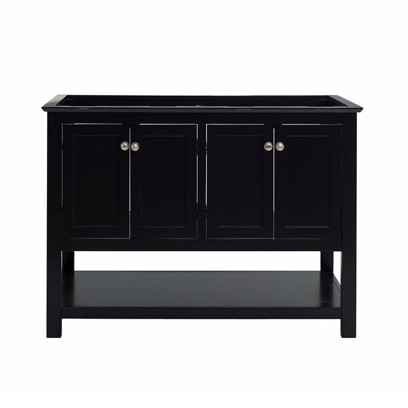 Fresca Manchester 48" Black Traditional Double Sink Bathroom Cabinet FCB2348BL-D