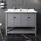 Fresca Manchester 48" Gray Traditional Double Sink Bathroom Cabinet with Top and Sinks FCB2348GR-D-CWH-U