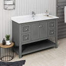 Fresca Manchester Regal 48" Gray Wood Veneer Traditional Bathroom Cabinet with Top and Sink FCB2348VG-CWH-U