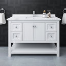 Fresca Manchester 48" White Traditional Bathroom Cabinet with Top and Sink FCB2348WH-CWH-U